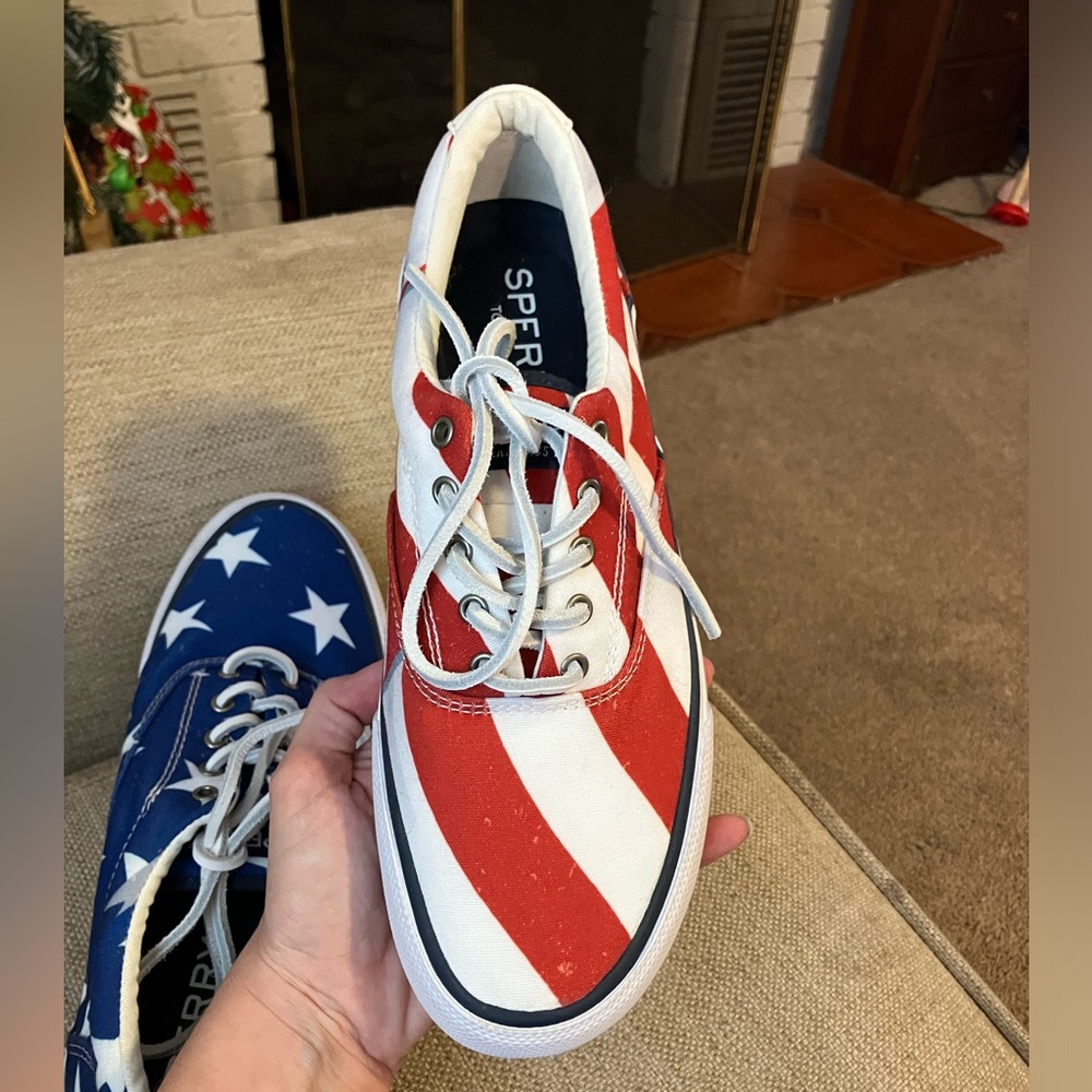 Sperry patriotic red white and blue top sider - Picture 7 of 9